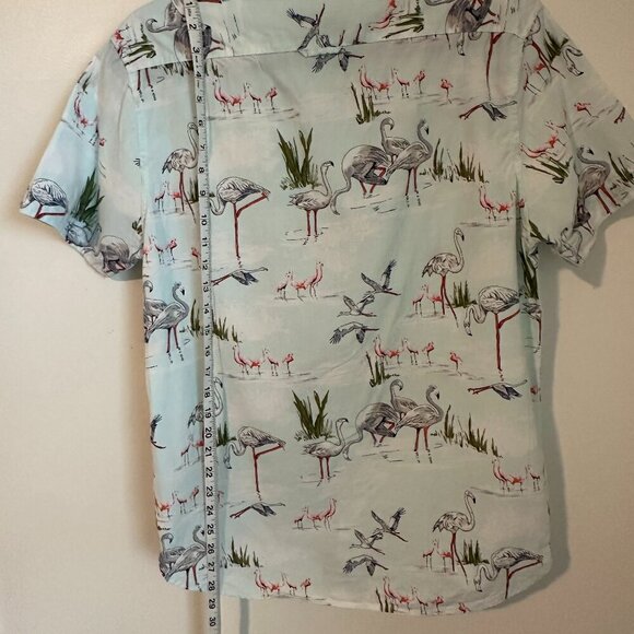 Denim and Flower Ricky Singh Button Down Shirt Flamingo Button Down Sz M - Picture 6 of 6